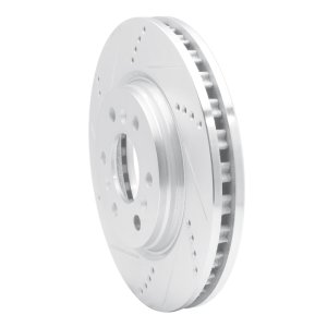 Buick TERRAZA Brake Rotor (1) - Front Left - R1 Concepts - Drilled & Slotted - Silver - `06-`09